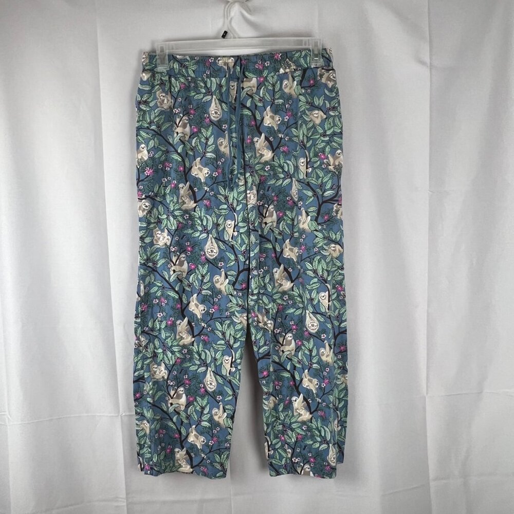 Vera Bradley Hanging Around Sloth Print Lounge Pants Sz Medium
